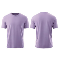 Lavender t-shirt, front and back views