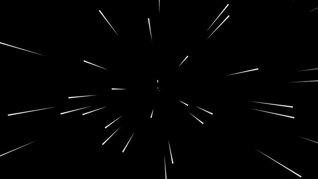 black and white anime cartoon speed line background animation.