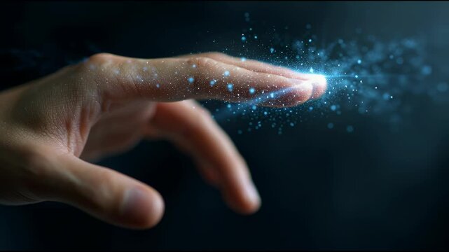 Abstract Robotic Interface with Human Fingertip Scanning Light Effect