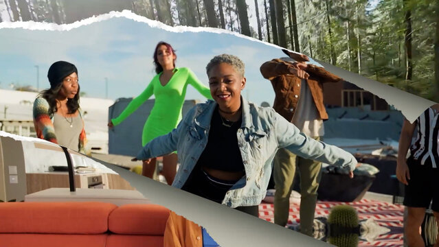 Torn Paper Split Screen