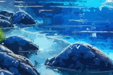 Various oil paintings, flowers, butterflies, rabbits, landscapes, moon, tropical leaves, lakes, chrysanthemums, streams