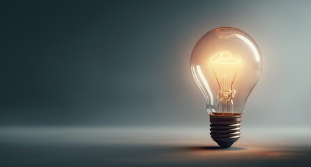 Glowing Vintage Edison Bulb Hanging Against Textured Wall