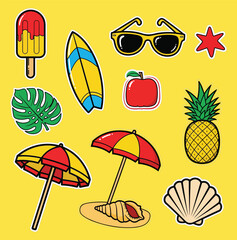 Bright and Bold Summer Vacation Sticker Collection