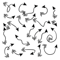 Set of Hand drawn vector arrows doodle vector illustration EPS 10 Set of Hand drawn vector arrows doodle vector illustration EPS 10