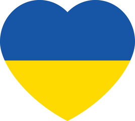Blue and yellow colored heart icons, as the colors of the flag of Ukraine. Flat design illustration.
