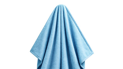 A beautifully draped blue silk towel.