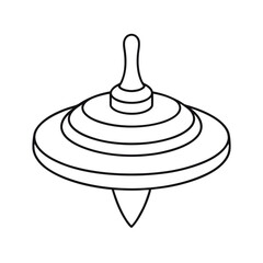 Minimalist Spinning Toy Line Art Vector