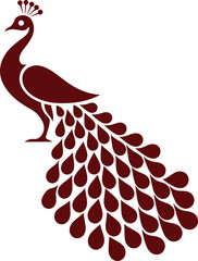 Vector illustration of a majestic peacock, a symbol of nature and freedom, with detailed wings and feathers