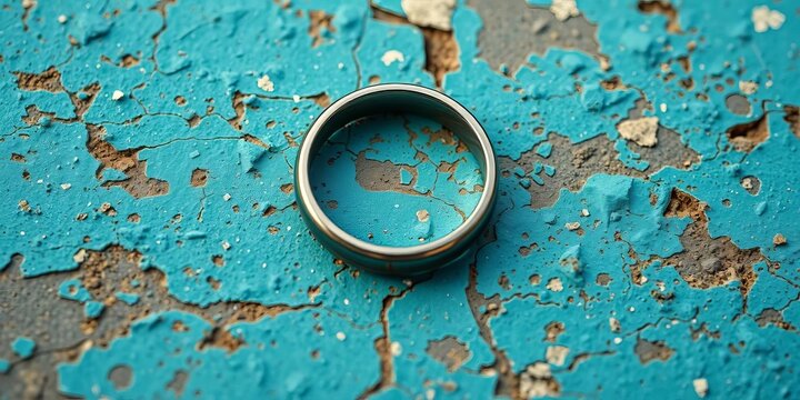 Intertwined rings on a weathered surface, signifying enduring love,  anniversary,  inseparable