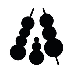 Bead Set Black Silhouette Wooden Vector