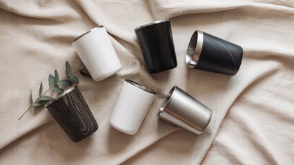 Stylish Tumbler Set with Modern Design | Mixed Material Tumbler Collection for Home & Office | Tumbler Gift Set for Minimalist Drinkware Lovers - Tumbler Set, Tumbler Design, Tumbler Collection