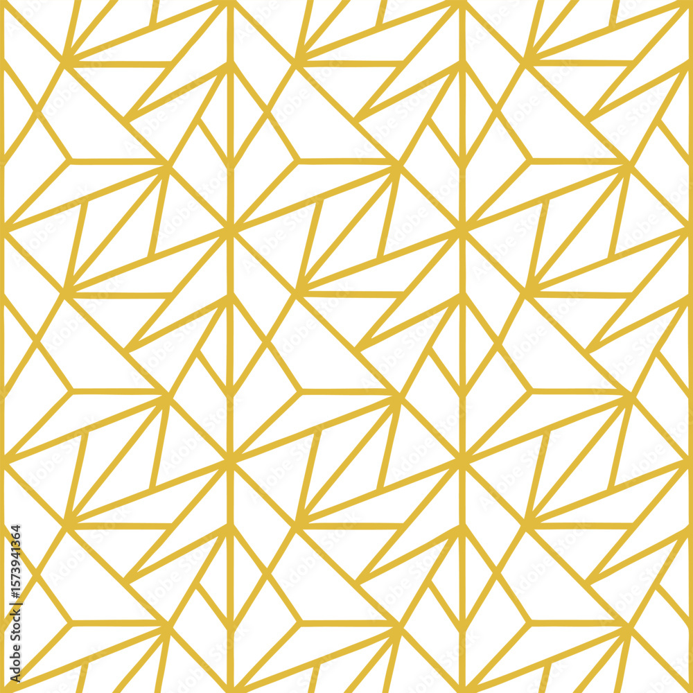 Poster abstract simple geometric vector seamless pattern with gold line texture on white background. light 