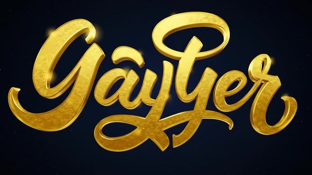 Elegant golden script logo design with a shimmering background, suitable for branding and promotions
