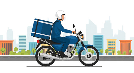 Fast Delivery Service Motorcycle Courier in City