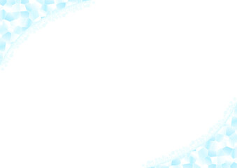 割れた氷の表面と雪のイラストフレーム