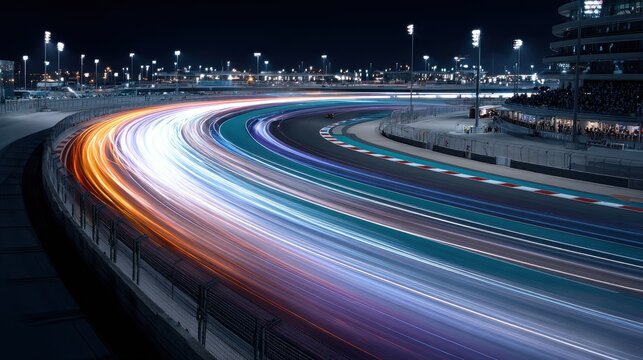 Night Racing Track at Yas Marina Circuit