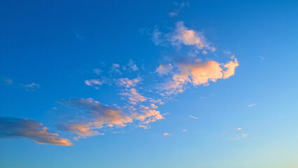 Sunset clouds painted sky orange pink