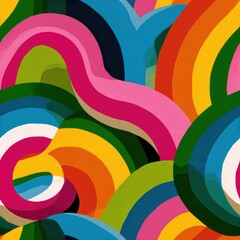 Obraz premium Colorful Abstract Waves in Vibrant Blues, Greens, and Reds
