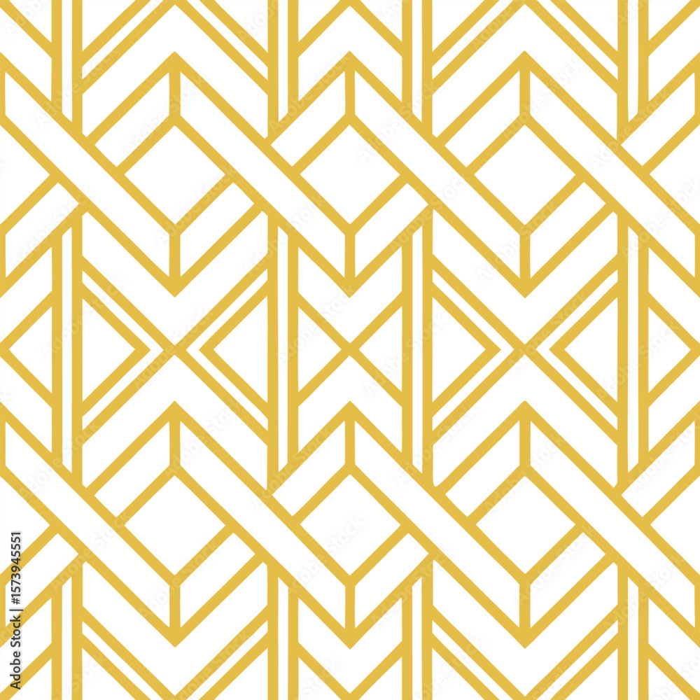 Poster abstract simple geometric vector seamless pattern with gold line texture on white background. light 