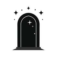 Fototapeta premium Magic portal door silhouette with sparkles for fantasy concept and mystical entrance