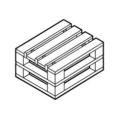 Simple Wooden Pallet Line Drawing Design