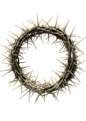 Fototapeta premium Intricate Thorn Crown Depiction Against a Black Background Evoking Somber Reflections
