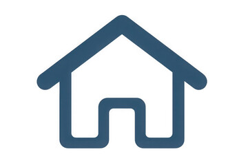 Fototapeta premium A simple blue house icon with rounded edges on a white background design