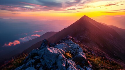 sunset in the mountains