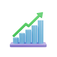 Upward trending bar graph illustrating positive growth and progress. isolated on a transparent background, png, cutout	