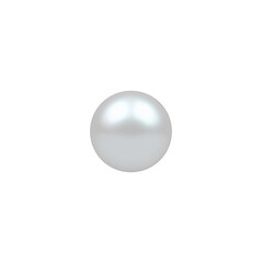 White pearl on a white background, with soft shadows and reflections creating a shiny, round design