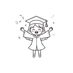 Cute cartoon illustration of a little girl and boy with a heart, symbolizing love and happiness