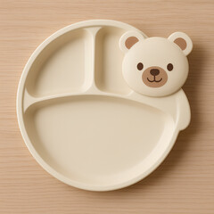 teddy bear on white plate