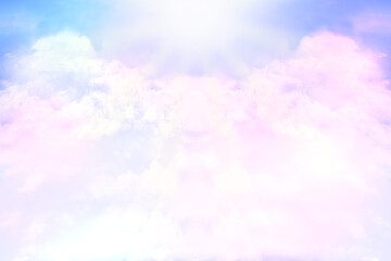 雲と太陽の光の背景イラスト
(effected photo and illustration)