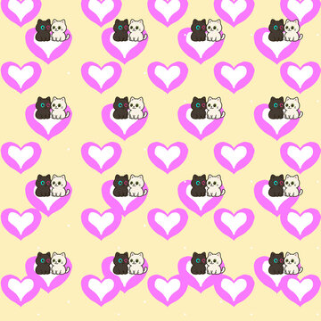 chibi cat art
seamless pattern with cats
