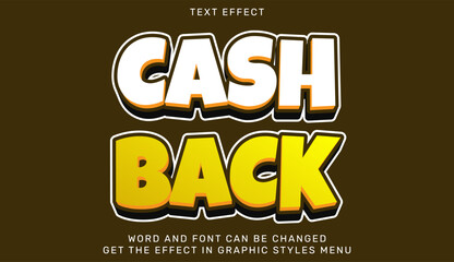 Cash Back text effect with a playful and colorful design. Ideal for promotions, discounts, or marketing visuals. The vibrant style enhances communication and grabs attention