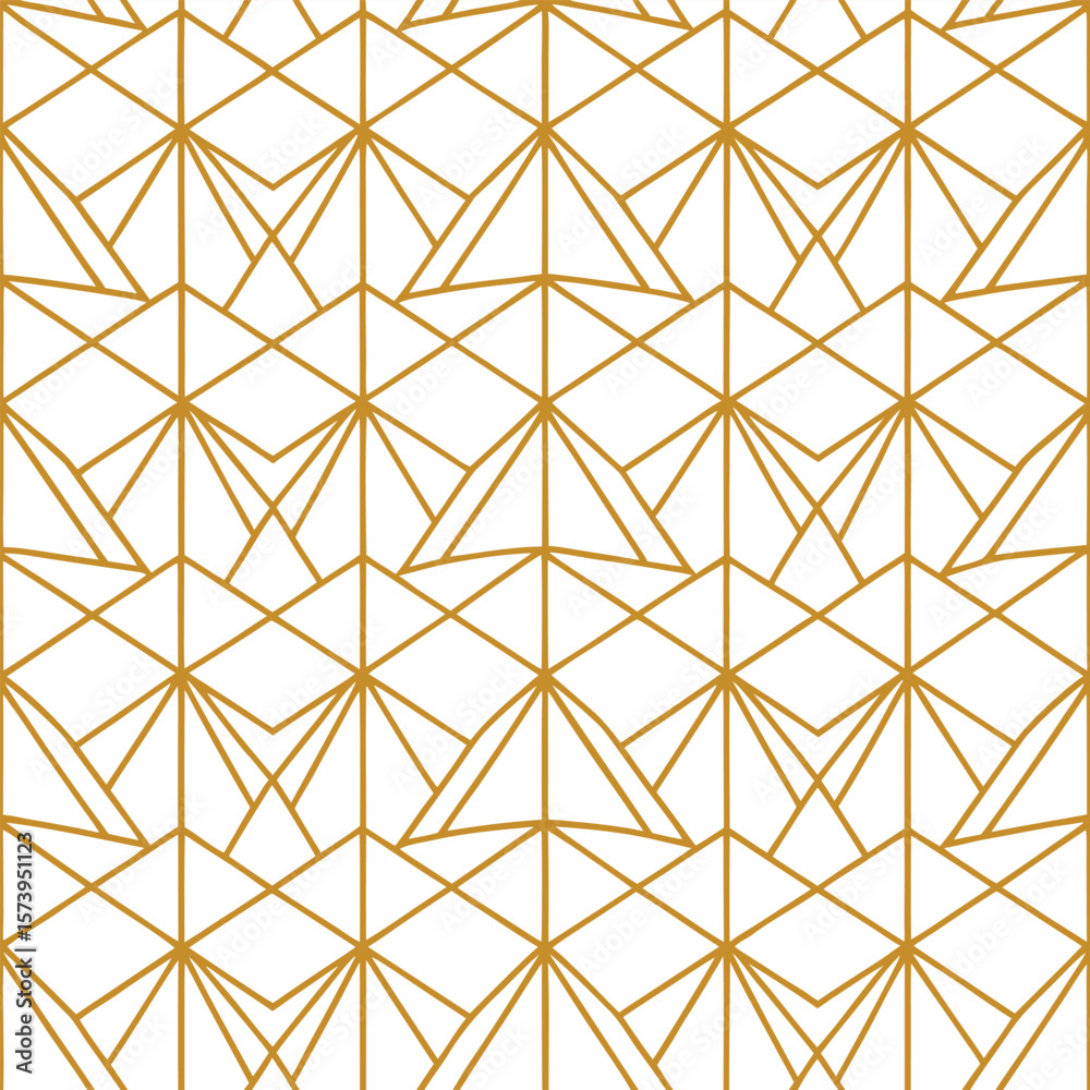 Poster abstract simple geometric vector seamless pattern with gold line texture on white background. light 