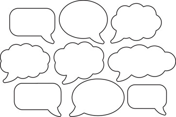 Fototapeta premium Comic-style speech bubble set in vector design for chat and message illustrations