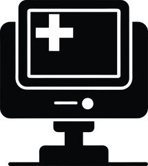 Fototapeta premium Computer build by bits pictogram