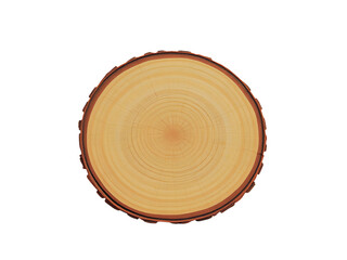 Front View Natural Wood Slice - Sustainable Forest Product - Rustic Background Element Isolated transparent background 