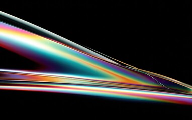 Angular metallic surface with chromatic light reflections on dark backdrop, precision-captured rainbow refraction for luxury auto ads, tech product launches and editorial visuals.

