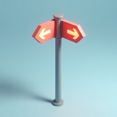 Navigating Choices Two Glowing Arrows Pointing in Opposite Directions