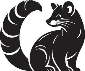 Minimal Black Civet Silhouette Vector Icon