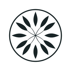 Double line circle silhouette with alternating dots for modern geometric design and logos