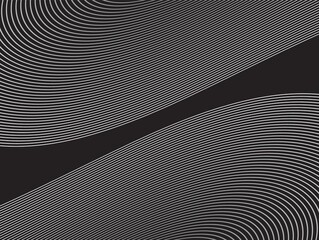 Black and gray abstract pattern featuring curved wave-like lines and a distorted hourglass form. A dramatic visual ideal for tech, design, and creative edits.
