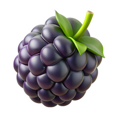 3d blackberry isolated on transparent background