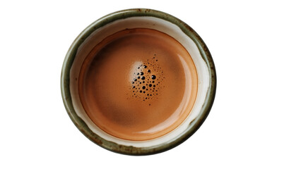 Artisanal Espresso in Ceramic Cup on Isolated White Background