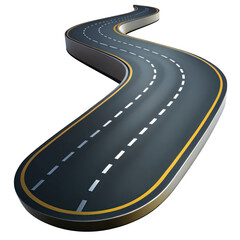 Winding Road with Curved Pathway isolated on transparent background Remove png
