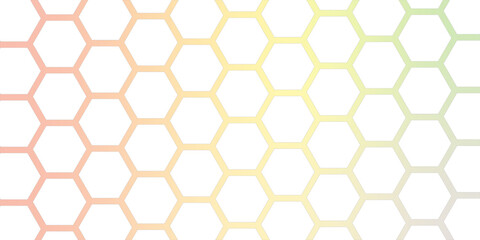 colorful  hexagonal grid isolated on transparent background Stylish Hexagonal Black Background with Clean Lines