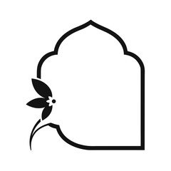 Elegant jasmine flower corner frame silhouette for botanical design and invitation layout