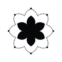 Dot flower alternate border silhouette for minimal floral frame and clean vector art